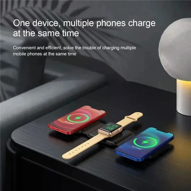 Smartwatch Ac - 3-in-1 Magnetische Draadloze Oplaadpad voor iPhone