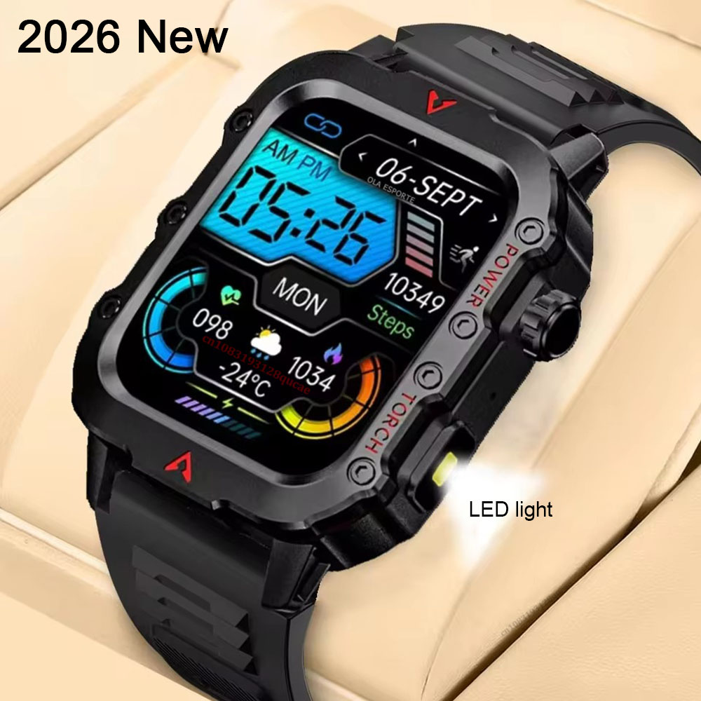 Smartwatch X12 - Nieuw Smartwatch voor Heren met LED-zaklamp,